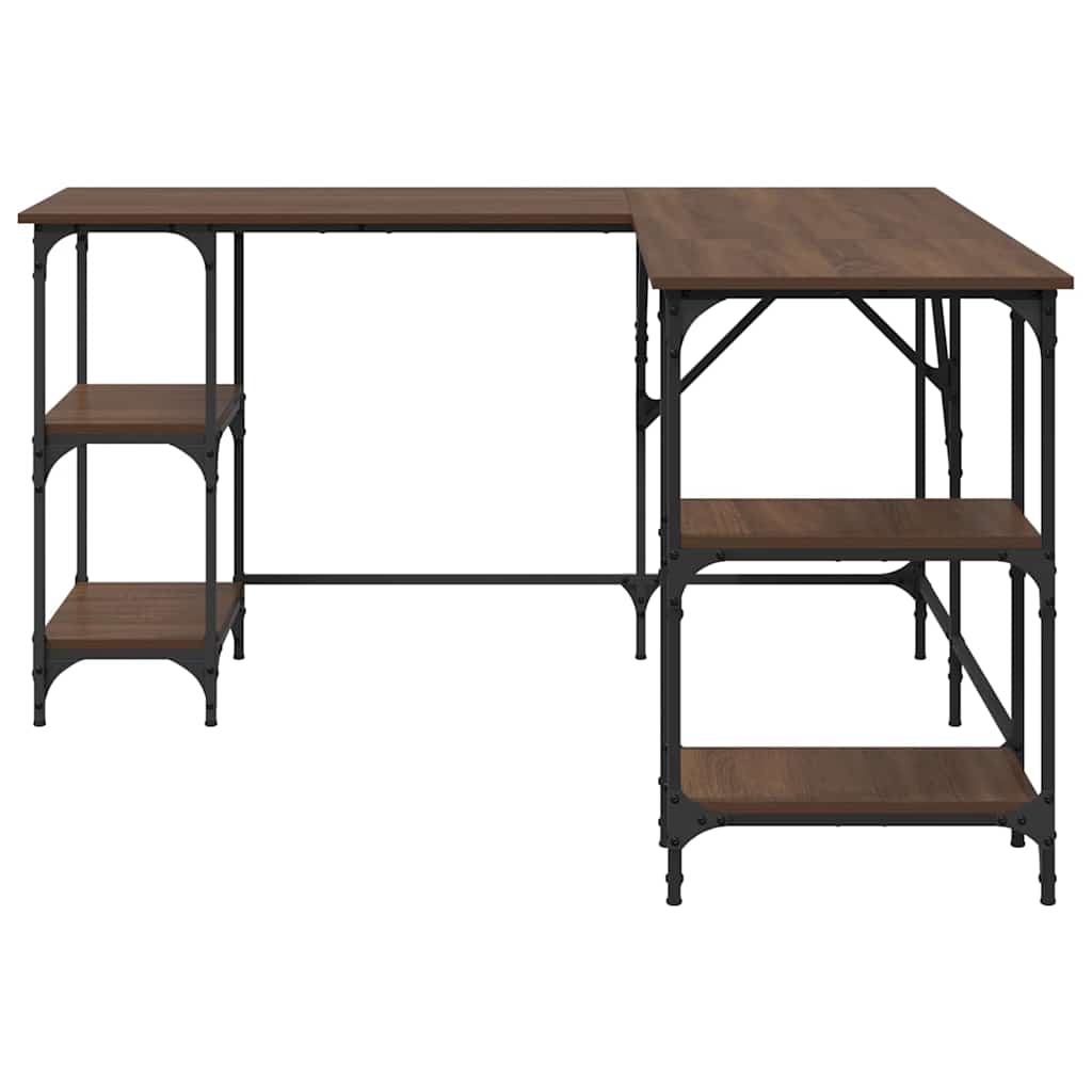 Desk Brown Oak 139x139x75 cm Engineered Wood